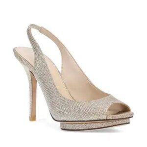 Pelle Moda Glittering Gold Slingback Heels